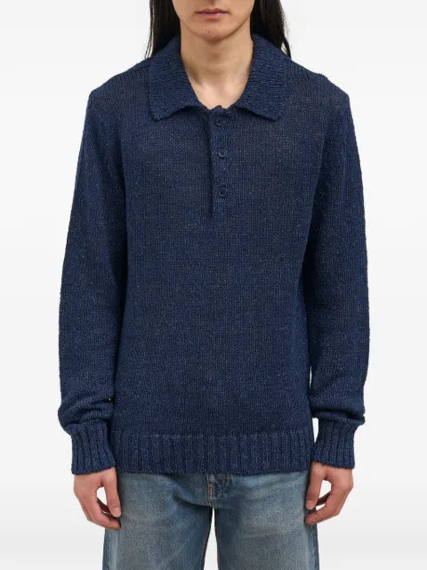 Sunflower button-fastening long-sleeve sweater