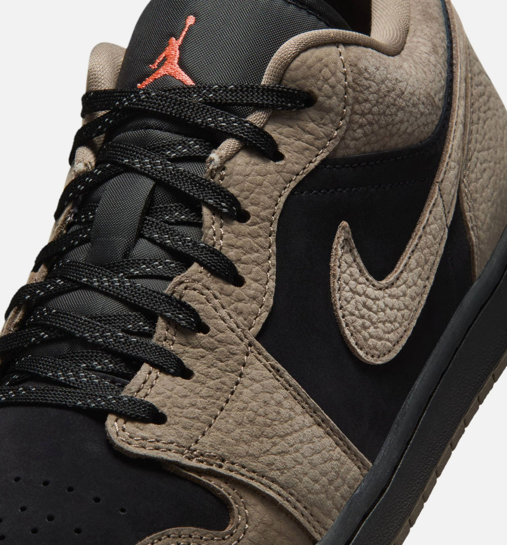 Air Jordan 1 Low SE - Men's Lifestyle Sneaker (Black/Olive Grey/Light Wild Mango)