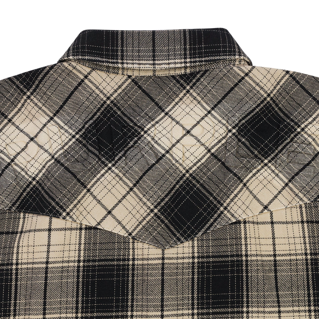 Brown/Rice Overdye Plaid Western Shirt