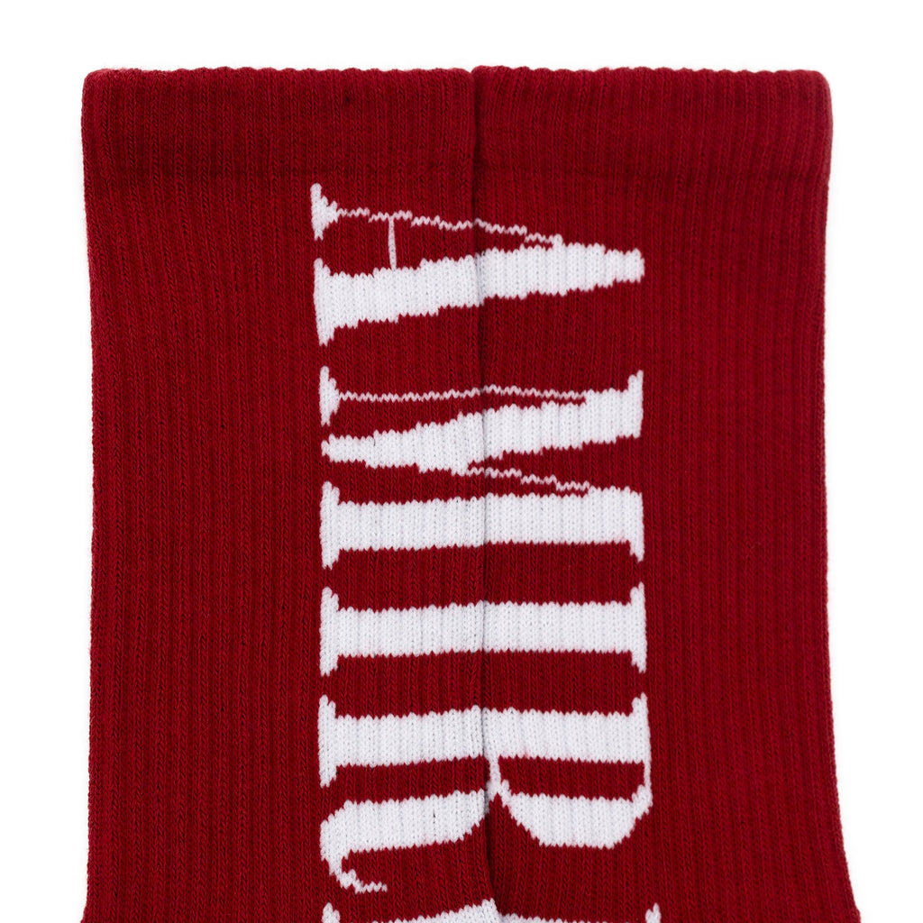 Red Solid Core Logo Sock