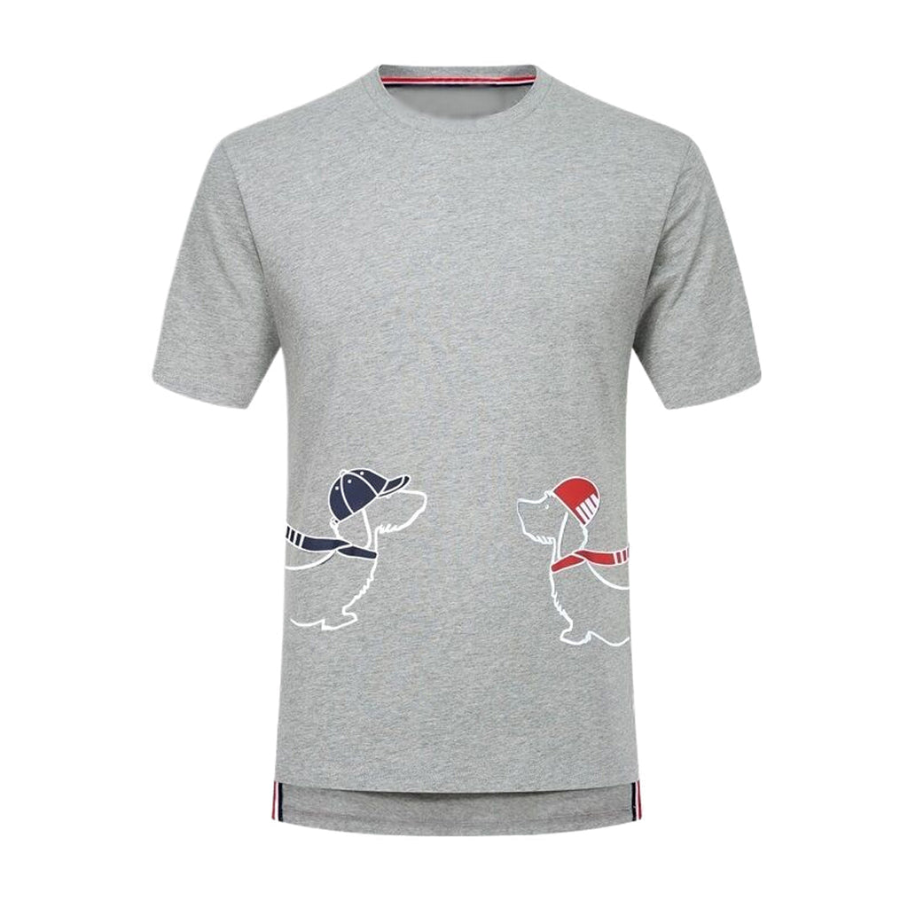 Men's Classic Four-Bar Couple Puppy Dog T-Shirt - 100% Cotton Made in Japan | Thom Browne