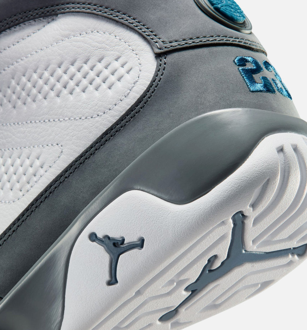 Air Jordan 9 Retro Flint Grey and French Blue Men's Lifestyle Shoes - White/French Blue/Flint Grey