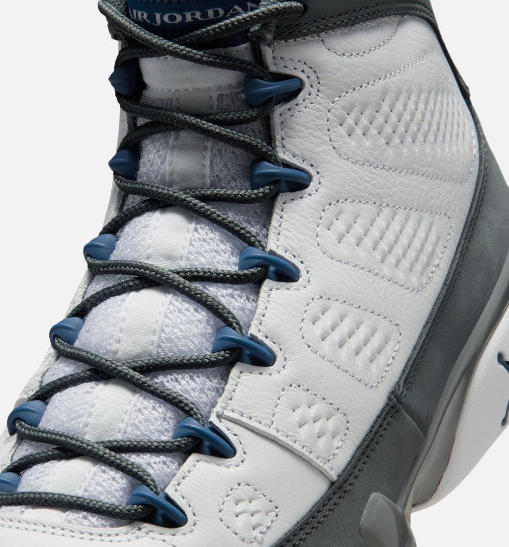 Air Jordan 9 Retro Flint Grey and French Blue Men's Lifestyle Shoes - White/French Blue/Flint Grey