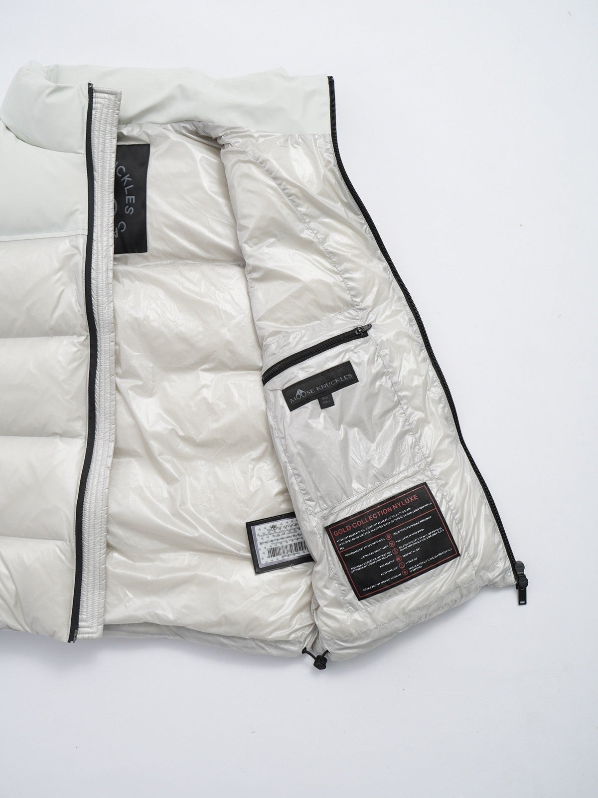 Moose Knuckles White Ballistic Down Vest