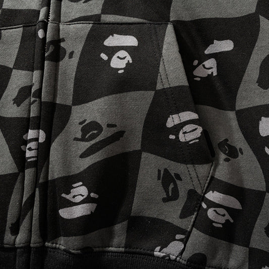 BAPE Black Grey Shark Zip Hoodie