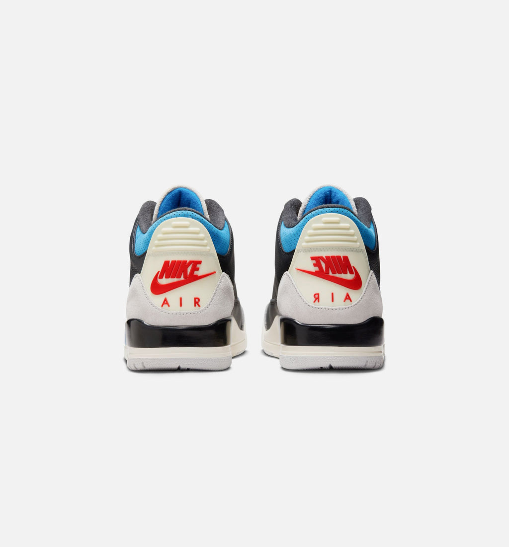 Air Jordan 3 Retro OG Rare Air Men's Sneakers - Black / Chile Red / Neutral Grey