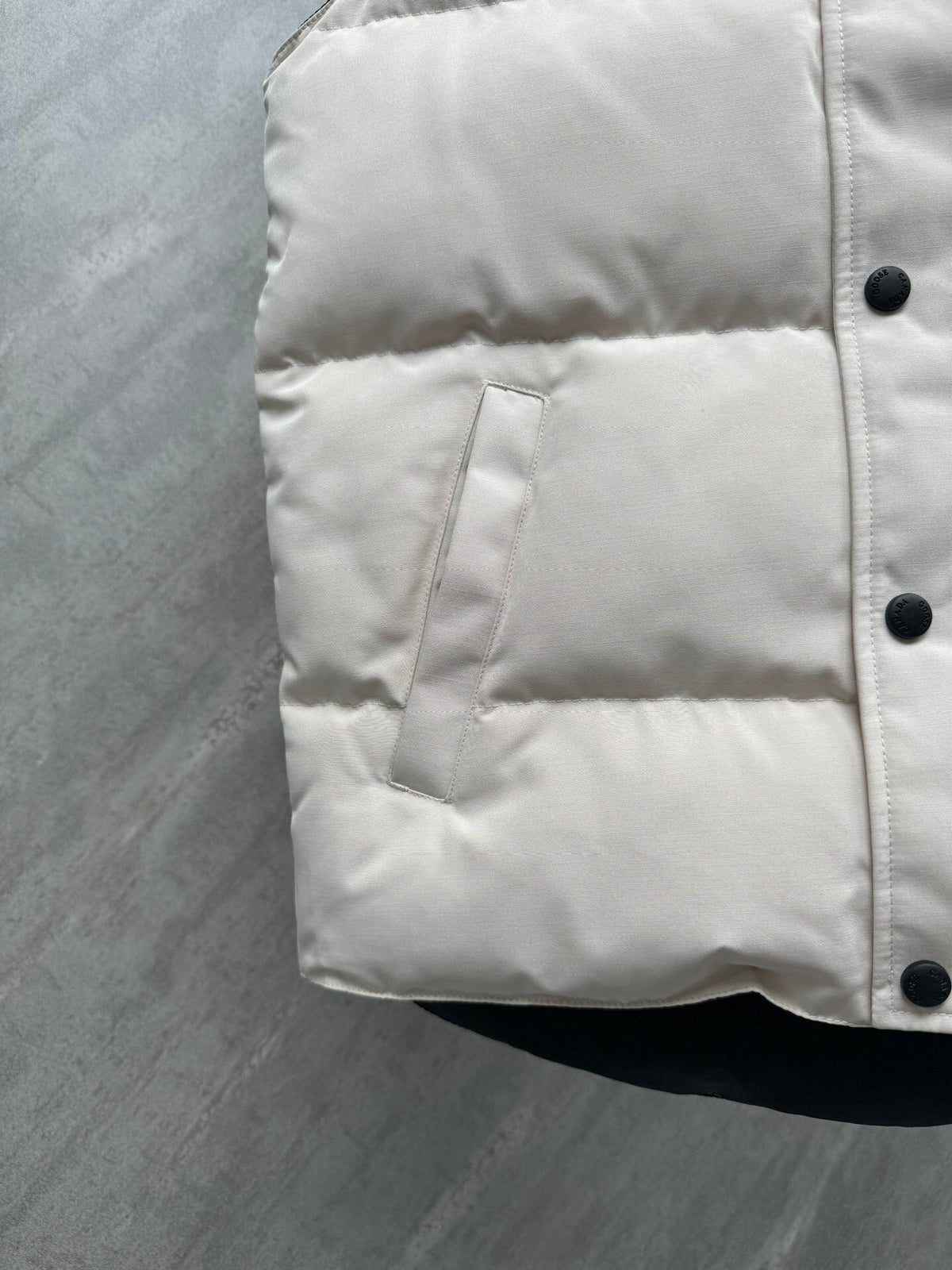 Canada Goose Cream Down Vest with Stand Collar