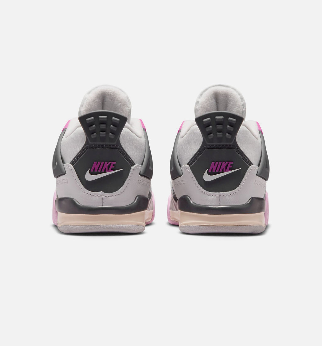 Air Jordan 4 Retro Comic Infant/Toddler Lifestyle Shoes - Off White/Fire Pink/Anthracite
