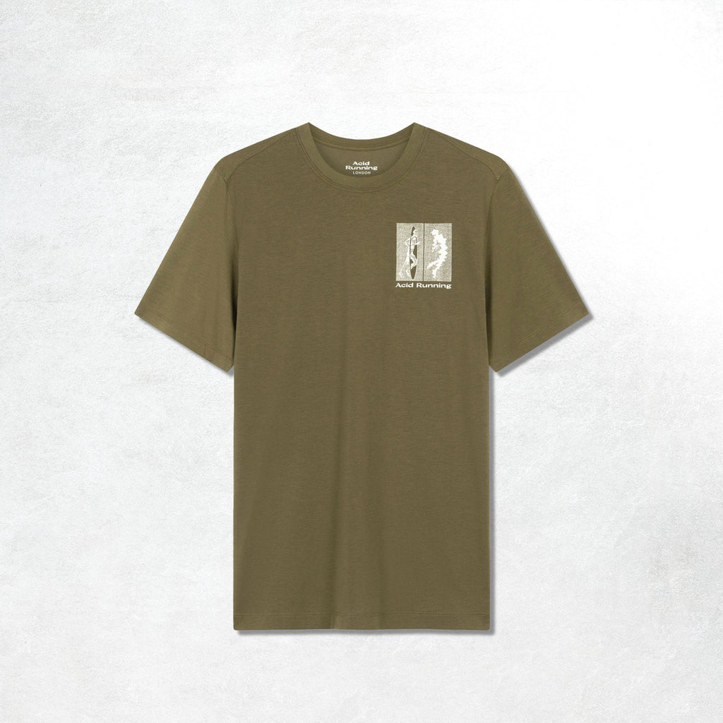 Acid Running Transcendent Runner T-Shirt: Dark Olive