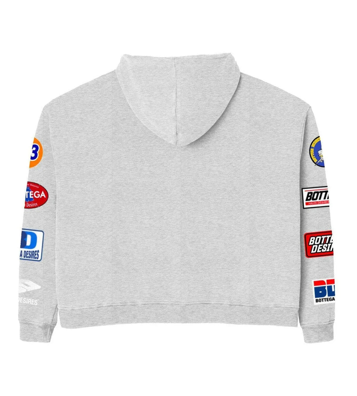 Bottega Desires Patches Gray Hoodie