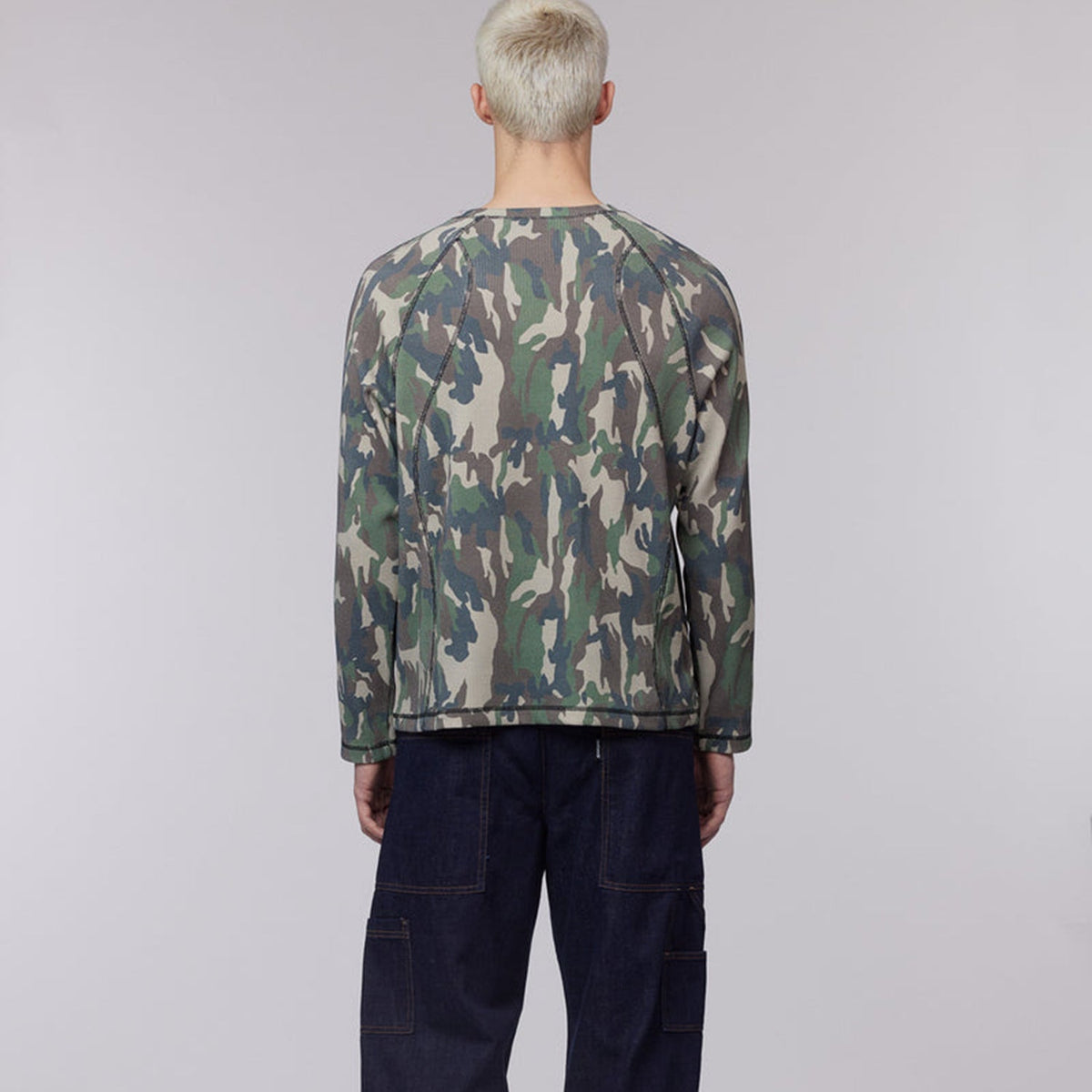 Chet Rock Trek Waffle Top: Green Camouflage