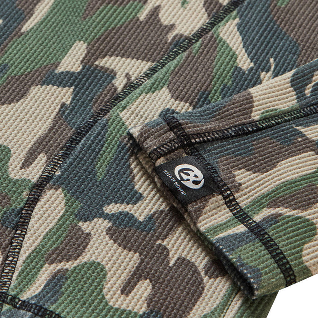 Chet Rock Trek Waffle Top: Green Camouflage