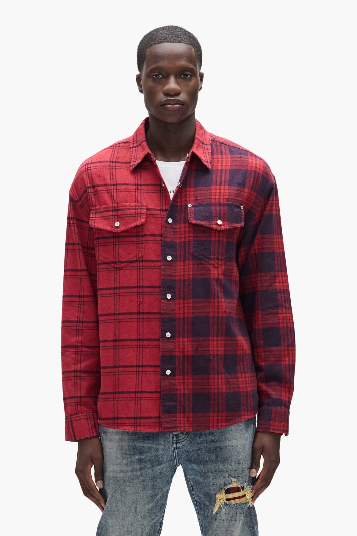Half & Half Flannel Shirt