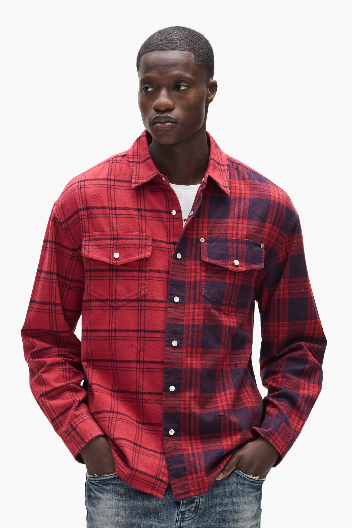 Half & Half Flannel Shirt