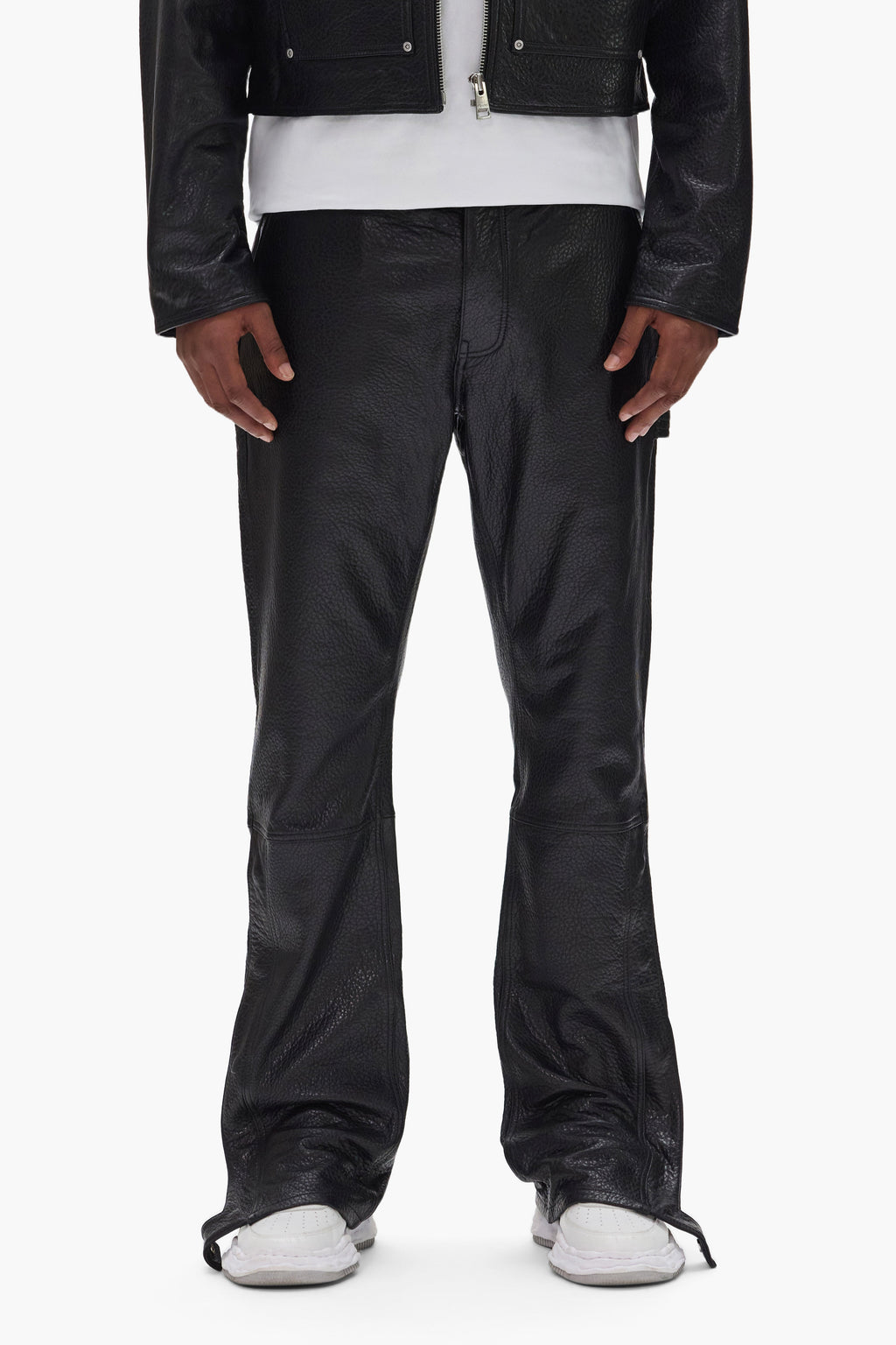 Leather Carpenter Snap Pant