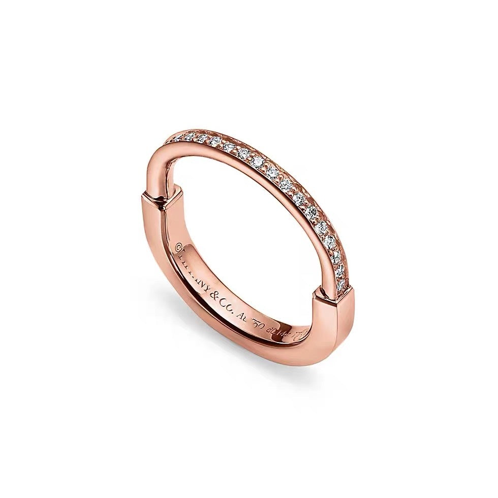Tiffany Style Lock 18K Gold-Plated Ring