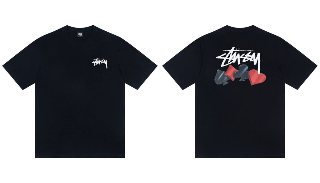 Stussy Playing Card Suits Front And Back Graphic Short Sleeve Tee