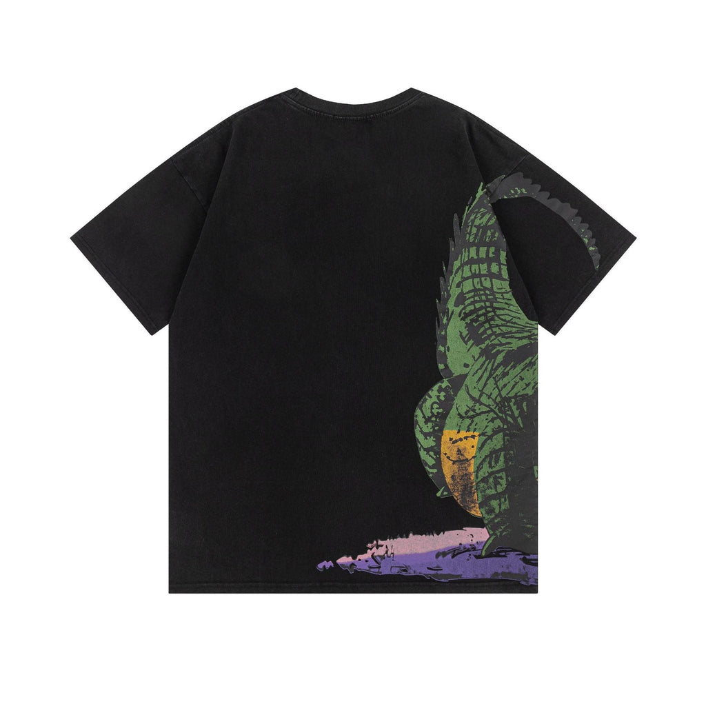 Off-White Crocodile Arrow Pattern Crew Neck Short Sleeve T Shirt