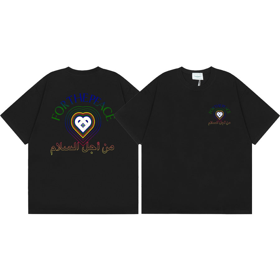 Casablanca Vintage Logo Print Loose Short Sleeve T Shirt Unisex Y2K