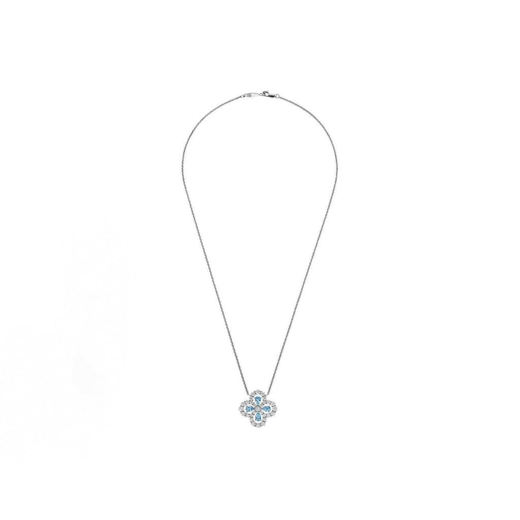 Harry Winston Style Four-Leaf Clover Cubic Zirconia Necklace