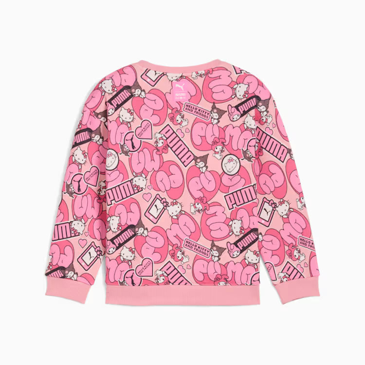Kids Puma X Hello Kitty Friends Relaxed All Over Print Sweatshirt