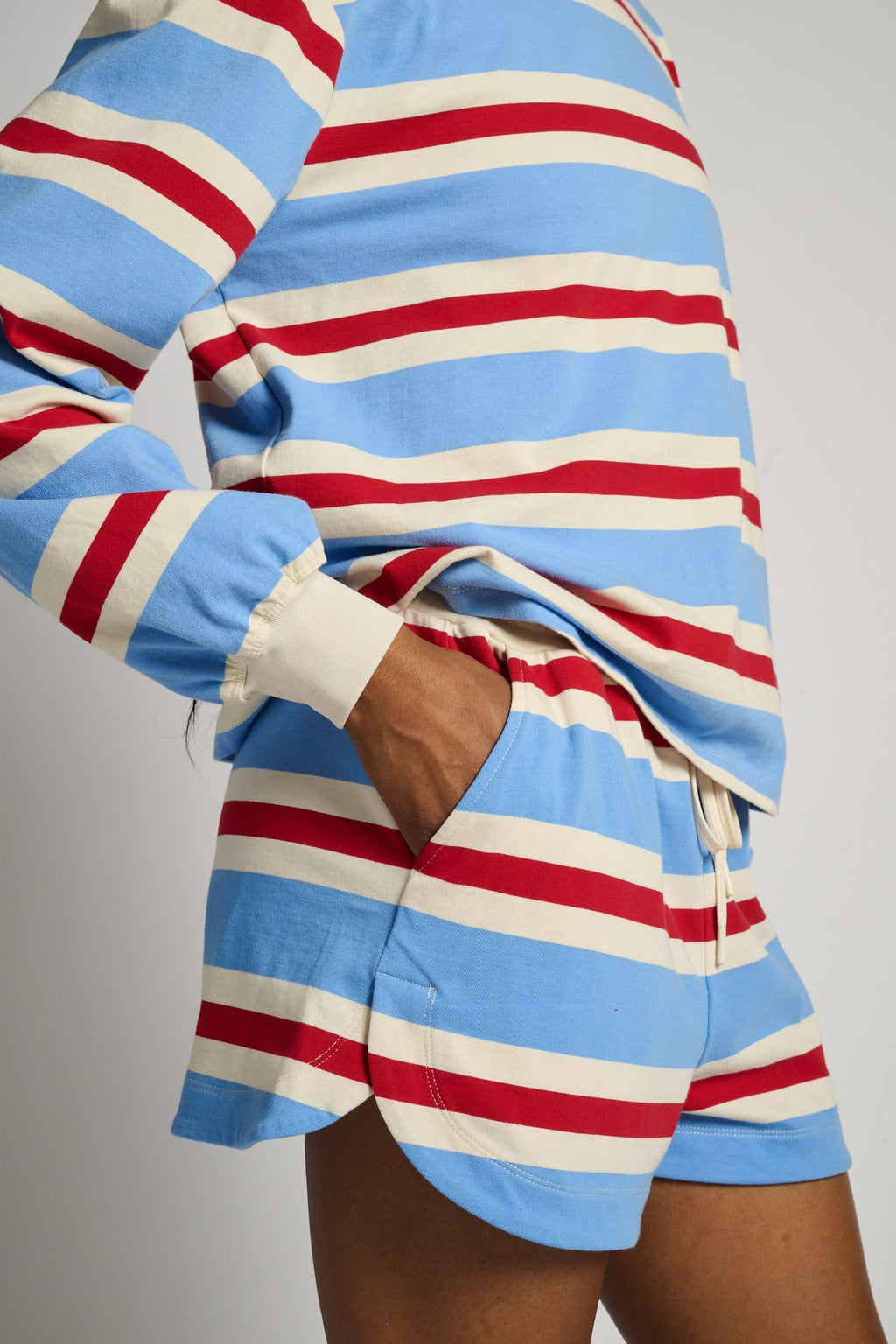 Striped Cotton Jersey Short