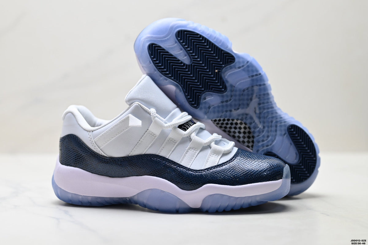 Air Jordan 11 Retro White Navy and Icy Blue Unisex Sneakers Style 15