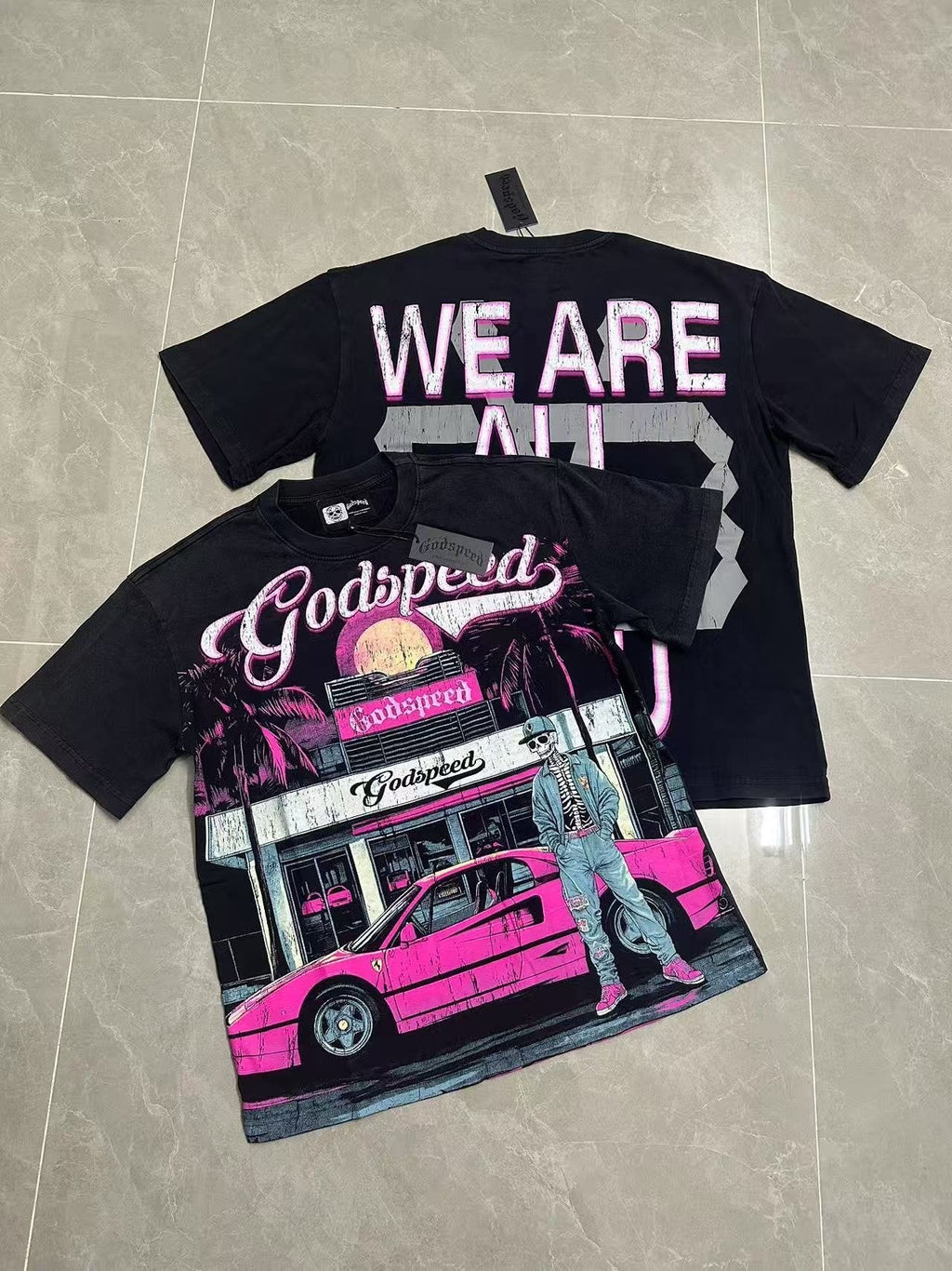 Godspeed Washed Black Rock Graphic T-Shirt