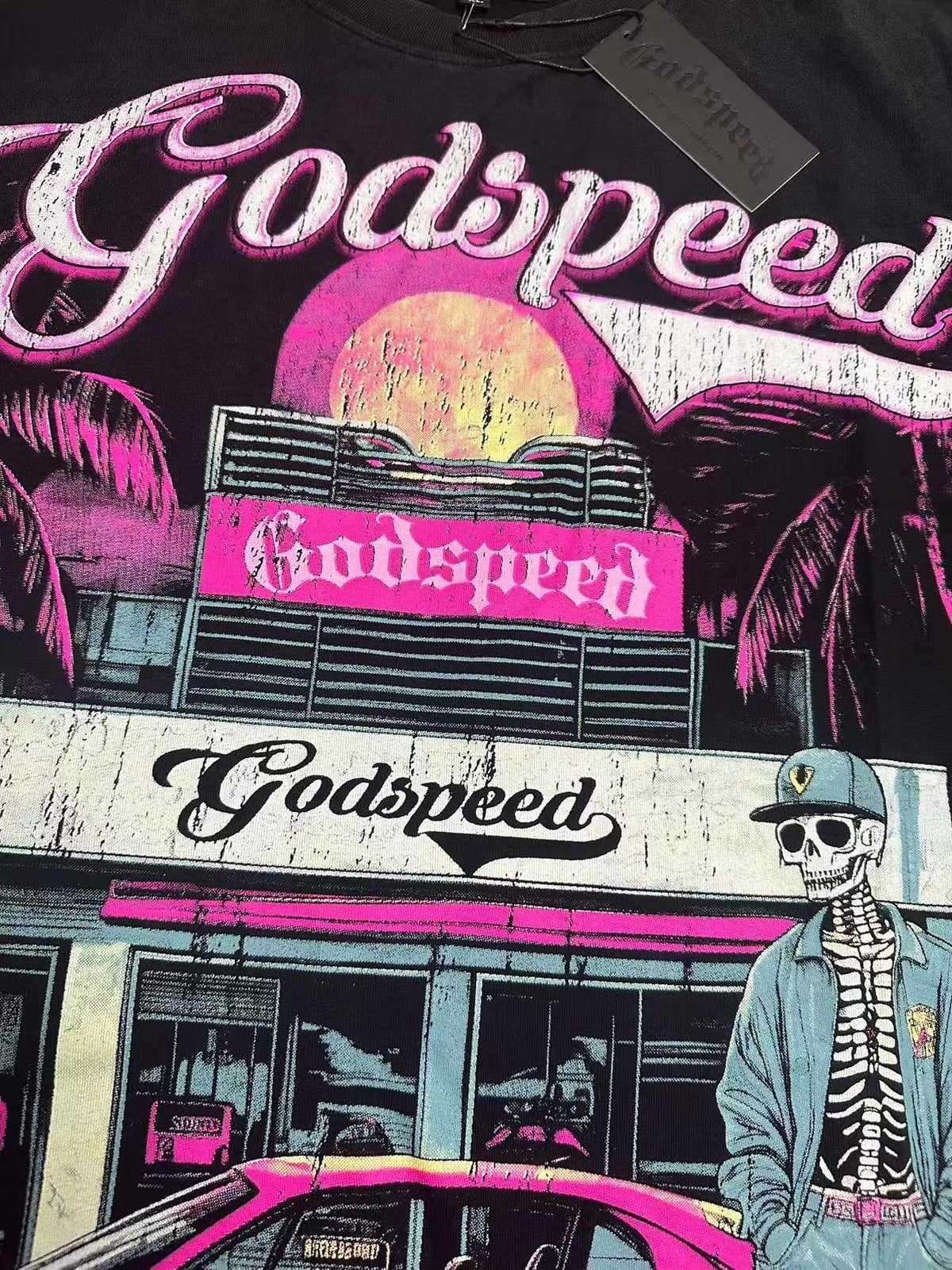 Godspeed Washed Black Rock Graphic T-Shirt