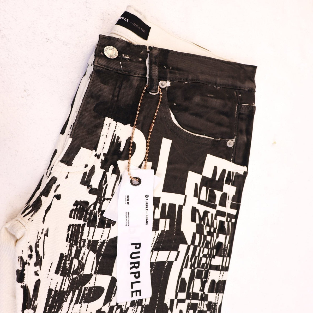 Purple Brand Distressed Graphic Jeans
