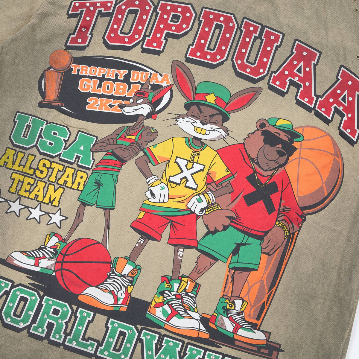 DUAA All Star Basketball Graphic Short-Sleeve T-Shirt - Olive