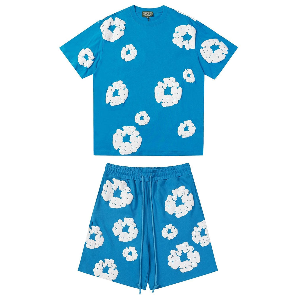 DENIM TEARS Floral Cloud Print Short-Sleeve Set