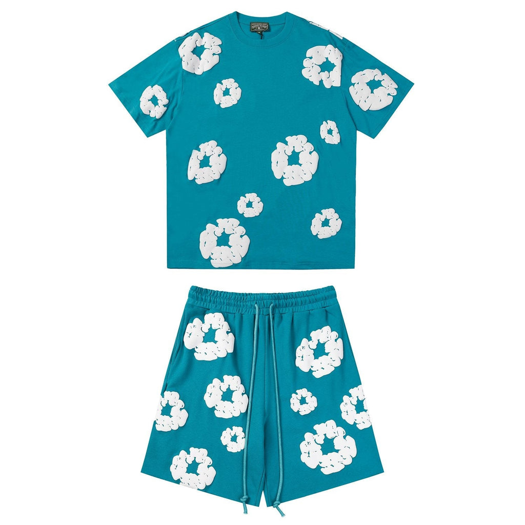 DENIM TEARS Floral Cloud Print Short-Sleeve Set