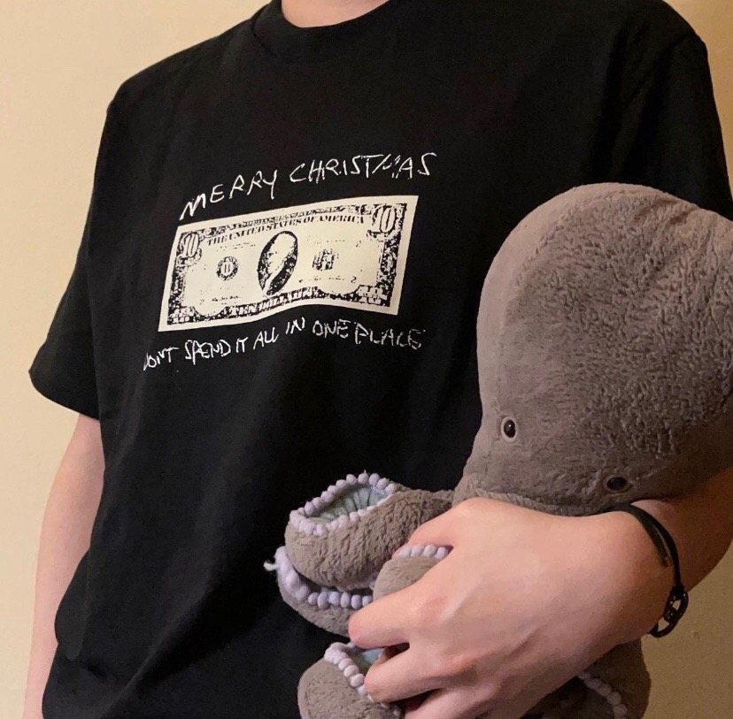 Supreme Merry Christmas Money Graphic T-Shirt