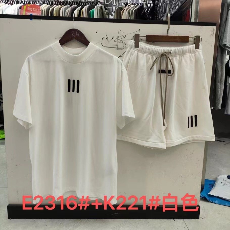 ESSENTIALS Three-Bar Graphic T-Shirt and Shorts Set