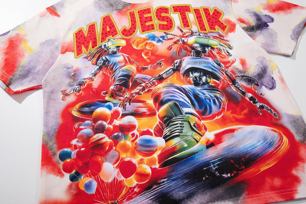 MAJESTIK Watercolor Allover Graphic T-Shirt