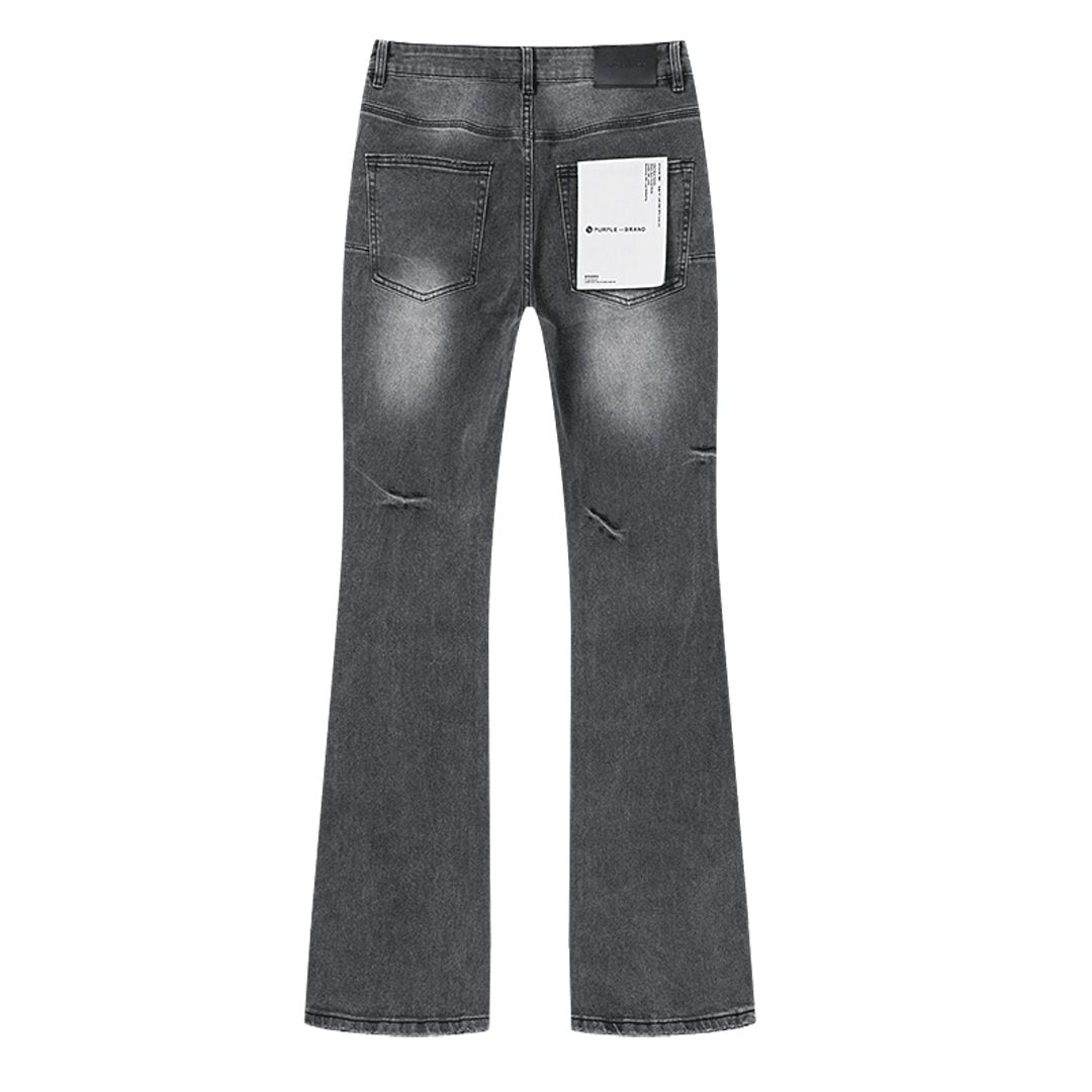 Purple Brand Gray Rhinestone Flared Jeans
