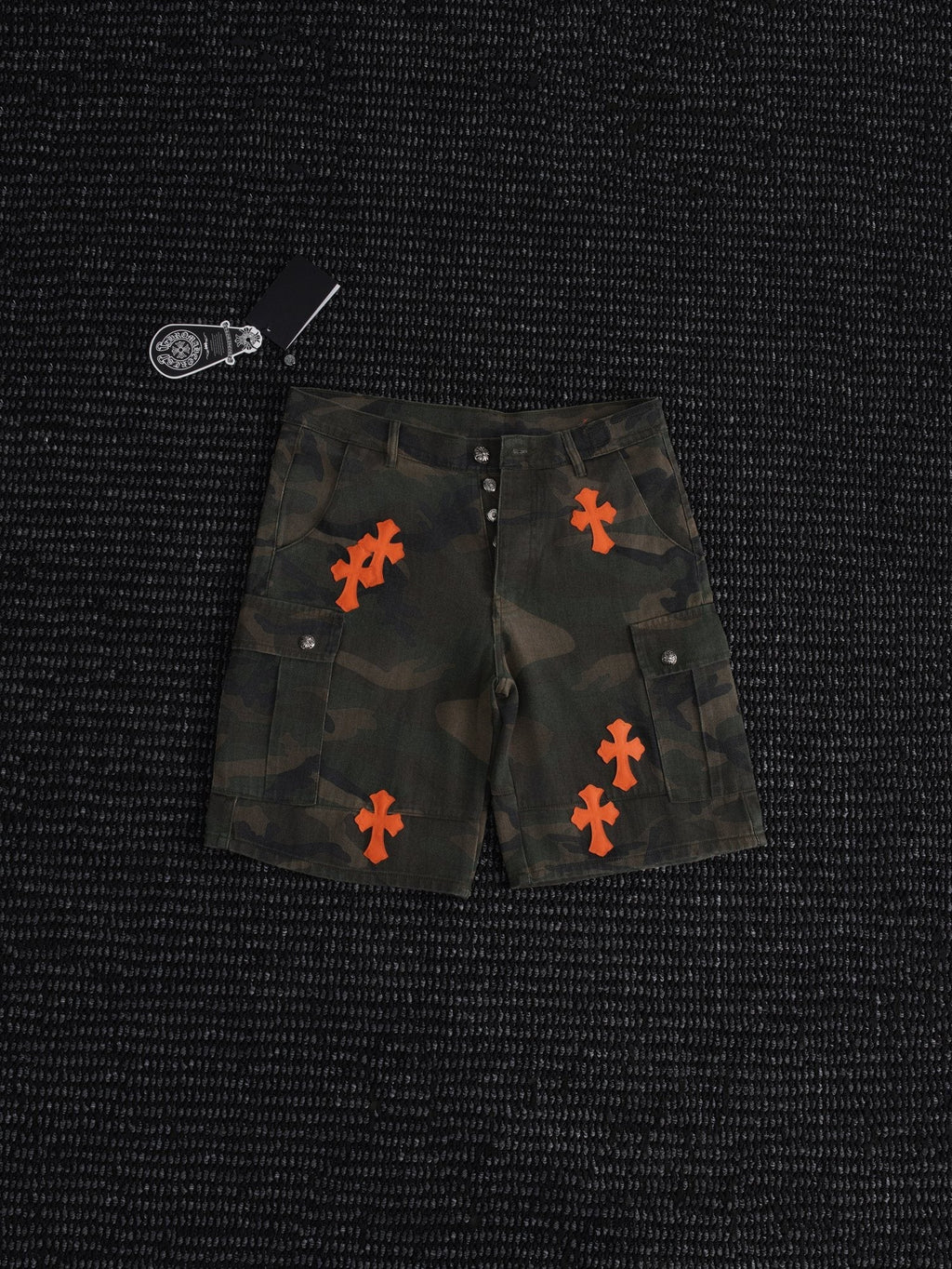 Chrome Hearts Green Camouflage Cargo Shorts