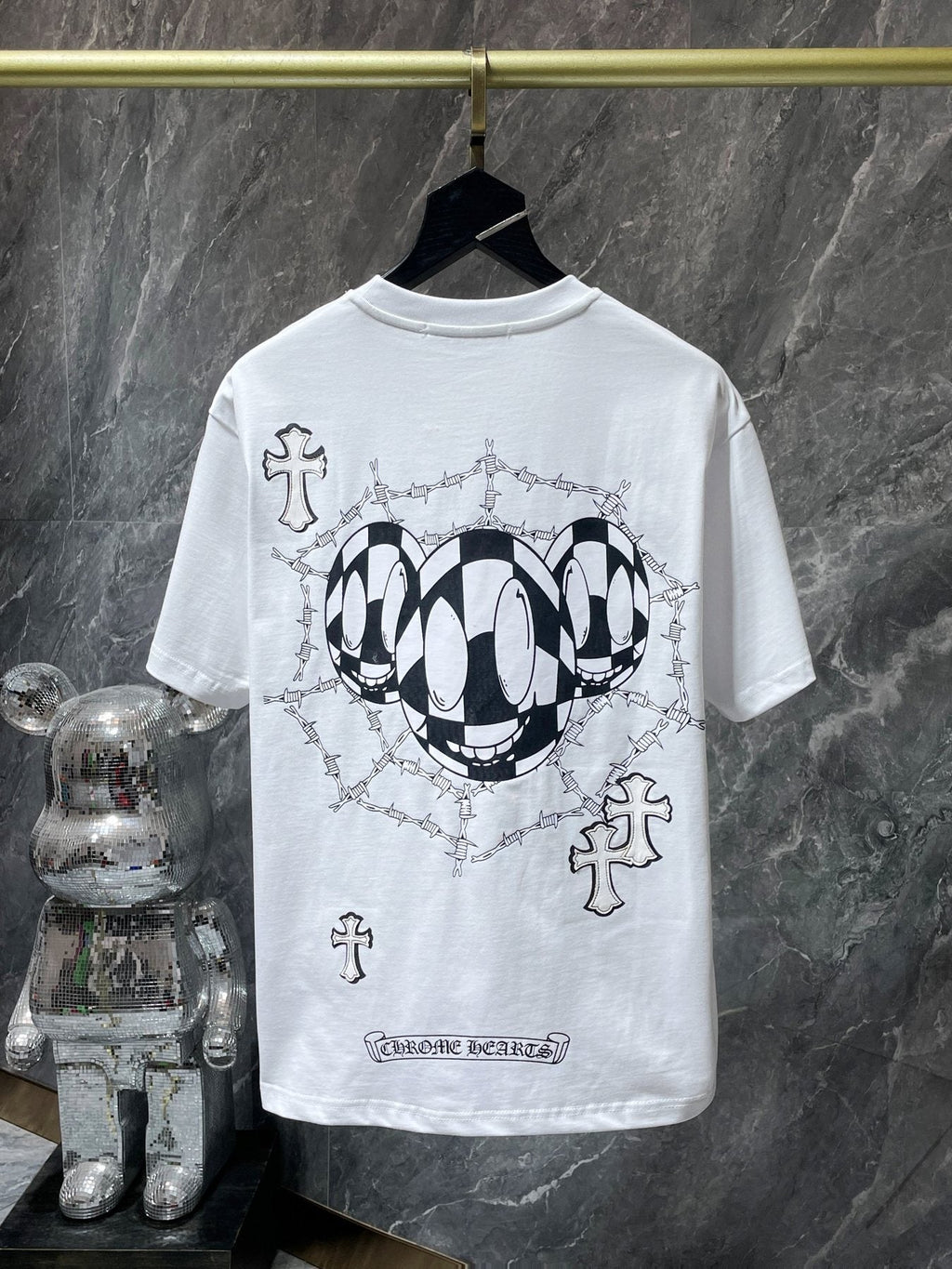 Chrome Hearts Cross & Barbed-Wire Graphic T-Shirt