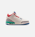 Air Jordan 3 Retro Play Your Way – Grade School Lifestyle Shoe in Chalk/Track Red/True Blue/Kinetic Green