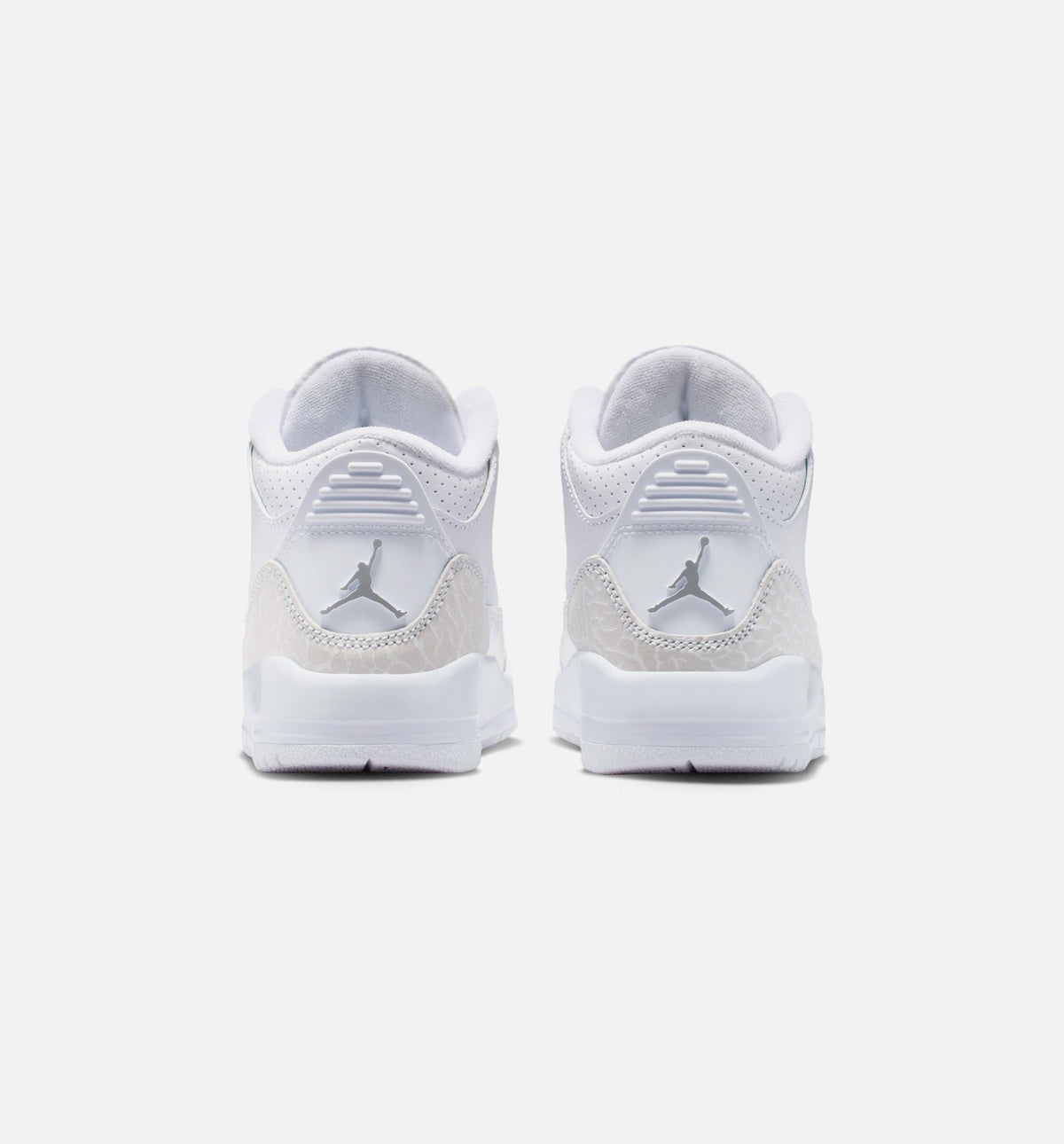 Air Jordan 3 Retro Preschool Lifestyle Shoe - White/Metallic Silver
