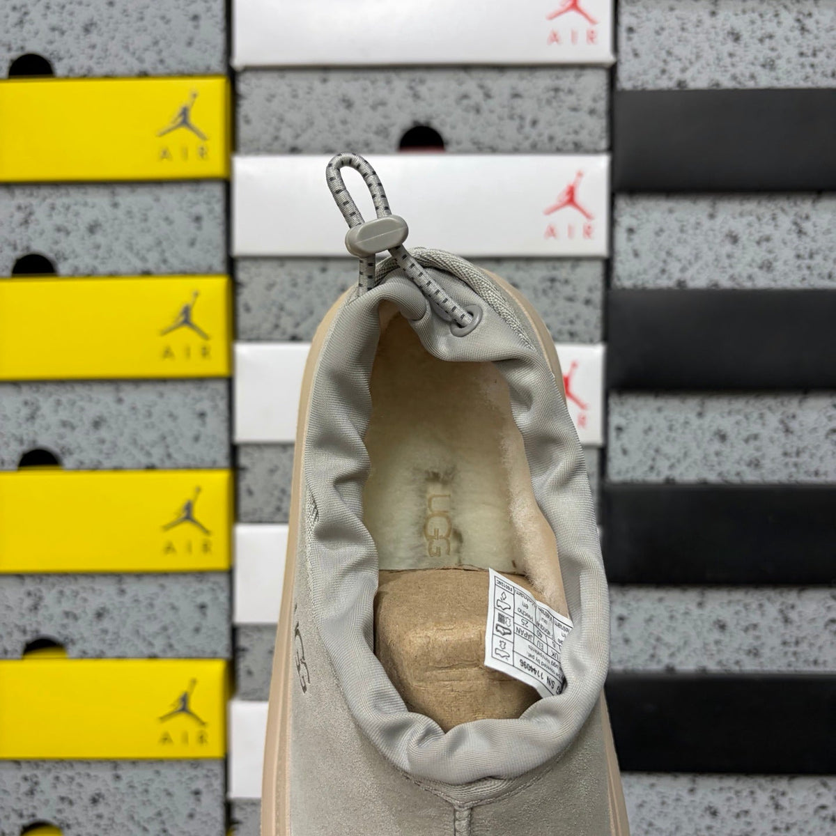 UGG Tasman X Platform Slip-On – Suede Clog with Shearling Lining, Paracord Toggle & Tonal Chunky Platform Sole in Sand