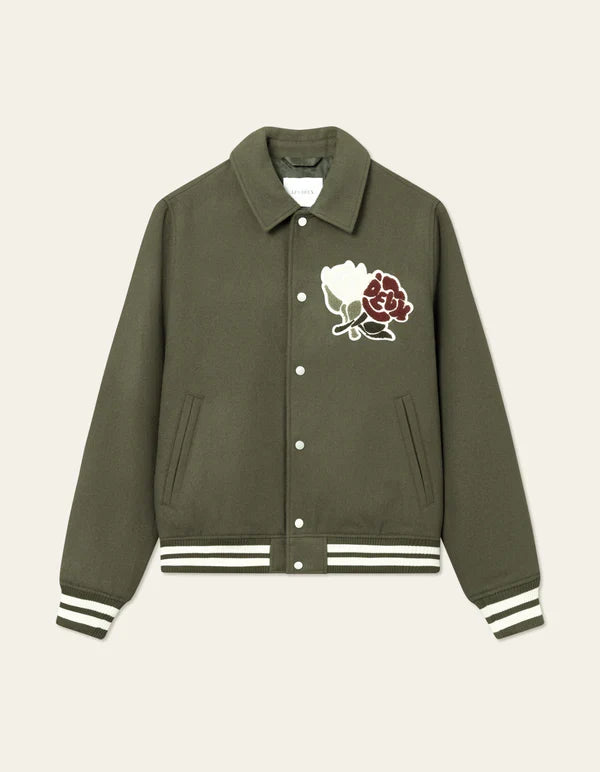 Les Deux Felipe Varsity Wool Jacket 'Olive Night'