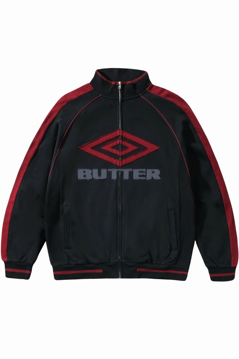 BUTTER DIAMOND FLEECE ZIP-THRU JACKET Black