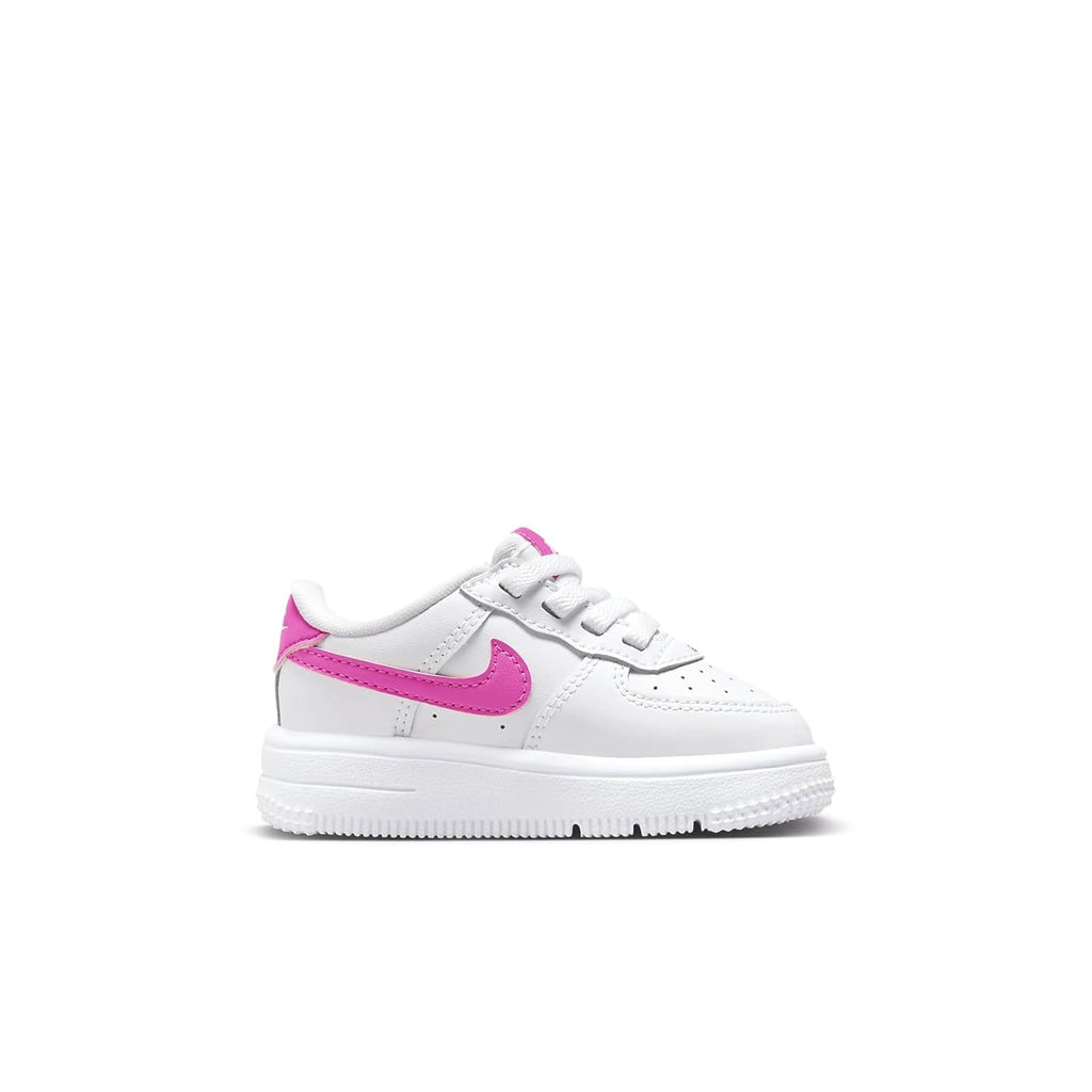 Toddler's Nike Force 1 Low EasyOn White/Laser Fuchsia (FN0236 102)