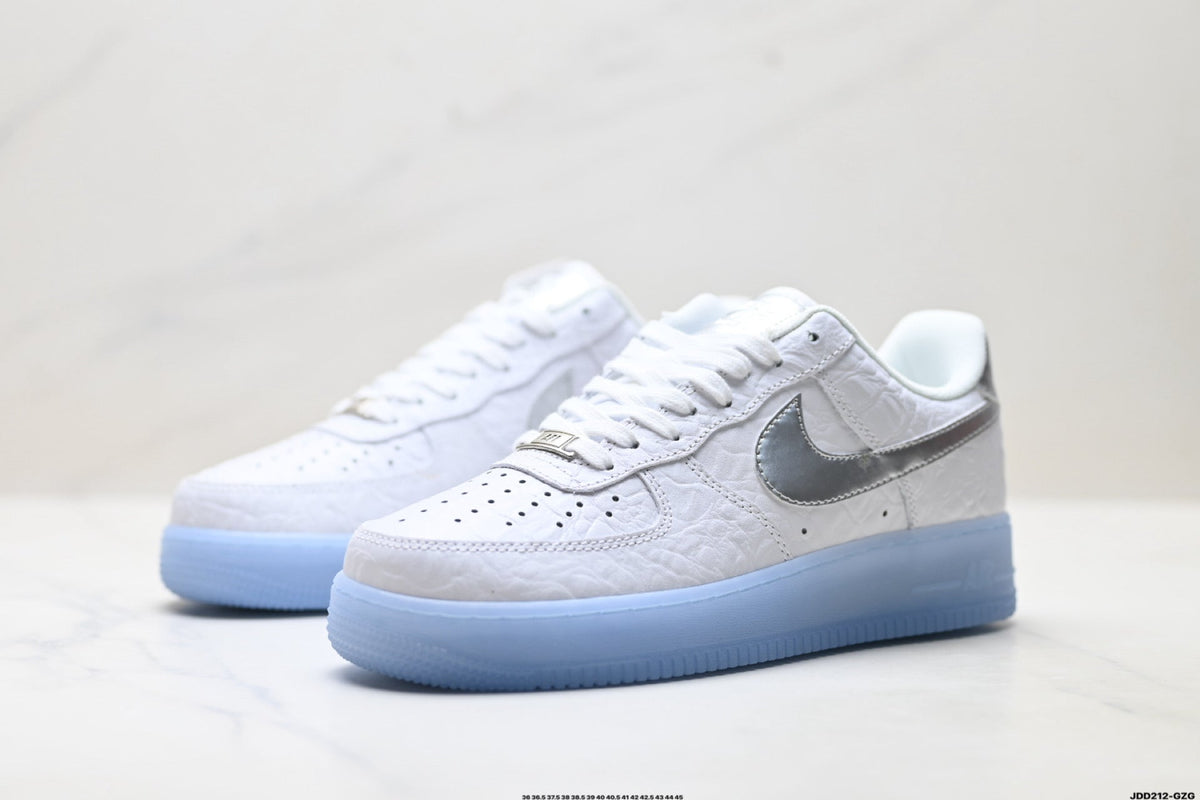 Nike Air Force 1 Low White Ice Blue Unisex Sneakers Style 06