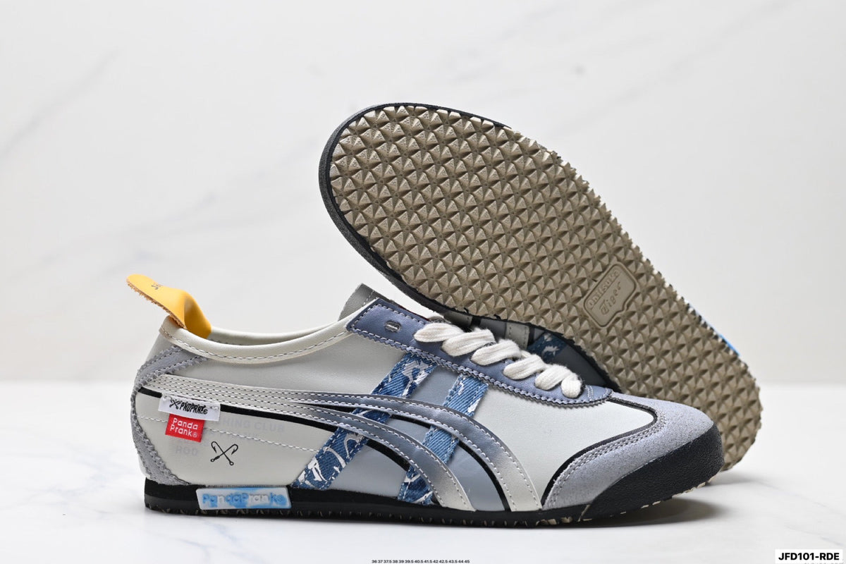 Onitsuka Tiger Retro Low Top Gray Blue Orange Unisex Shoes Style 26