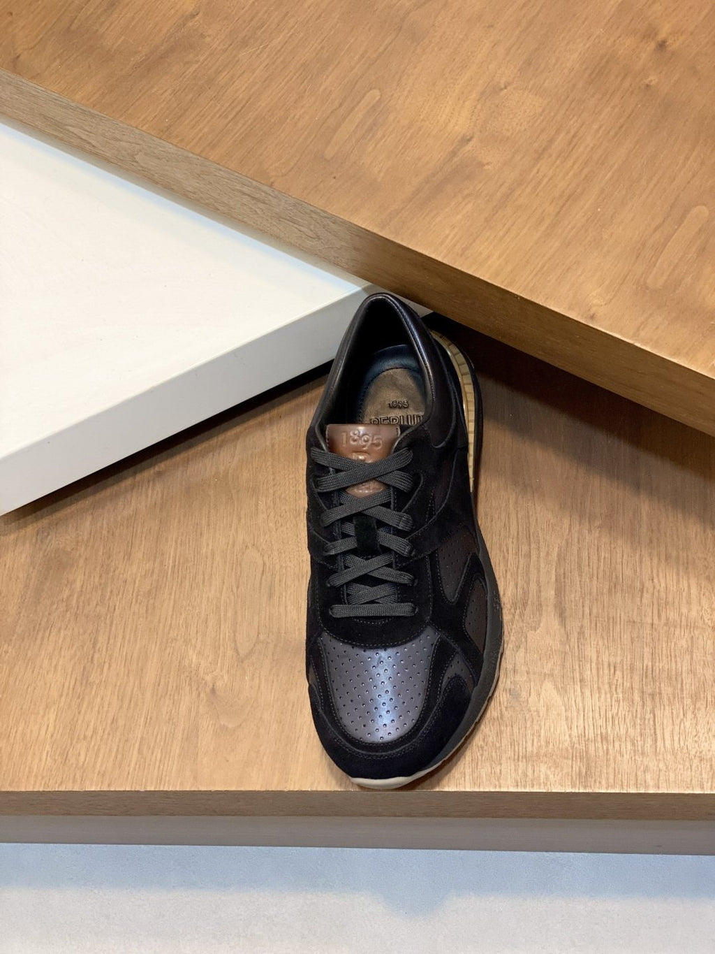 Berluti Black Low-Top Sneakers with Tan Accents