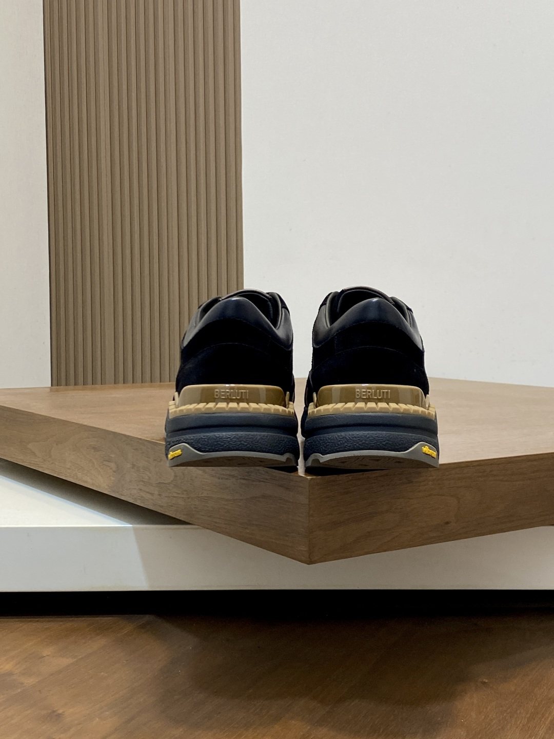 Berluti Black Low-Top Sneakers with Tan Accents