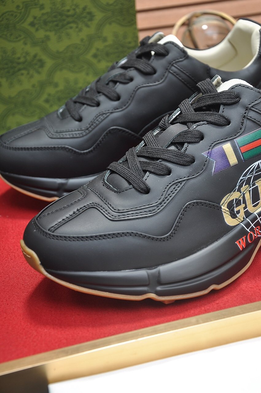 Gucci Black Multicolor Low-Top Sneakers